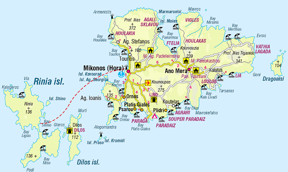 mikonos map