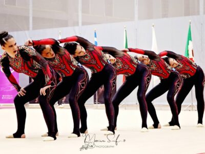 A group of women in a dance garment